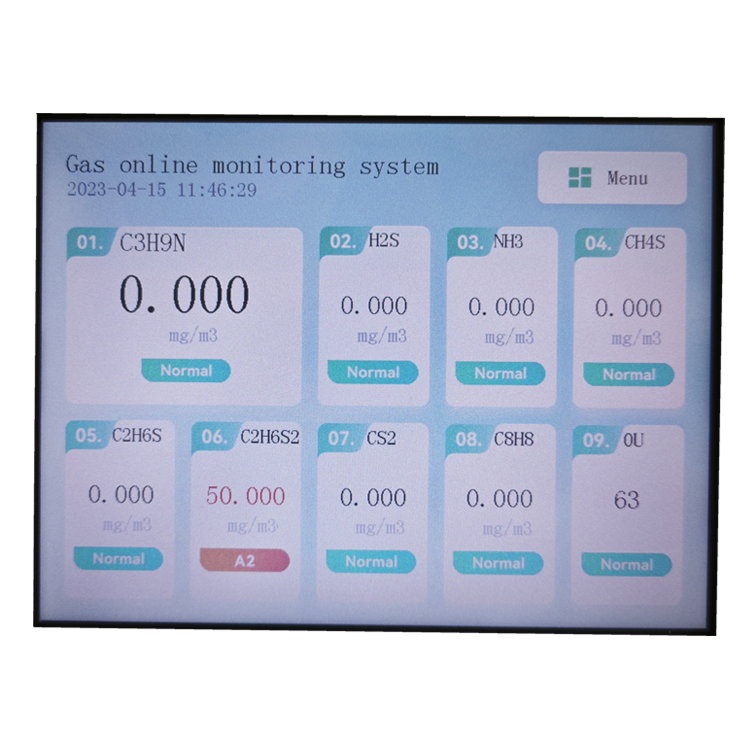 GT-3280-OU惡臭氣體在線監(jiān)測(cè)系統(tǒng)界面顯示